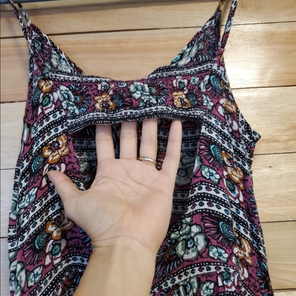 American Eagle Floral Print Beaded Sequence Romper - Picture 10 of 10